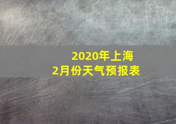 2020年上海2月份天气预报表