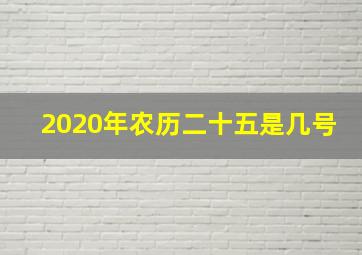 2020年农历二十五是几号