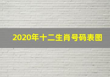 2020年十二生肖号码表图