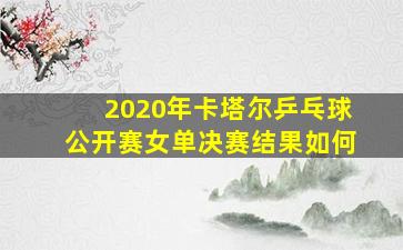 2020年卡塔尔乒乓球公开赛女单决赛结果如何