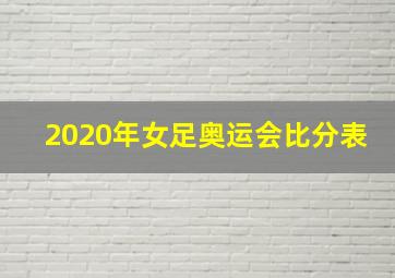 2020年女足奥运会比分表