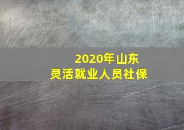 2020年山东灵活就业人员社保