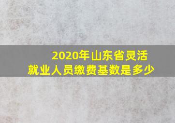 2020年山东省灵活就业人员缴费基数是多少