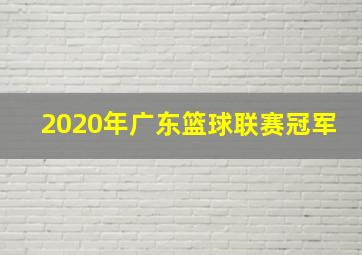 2020年广东篮球联赛冠军