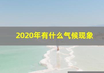 2020年有什么气候现象