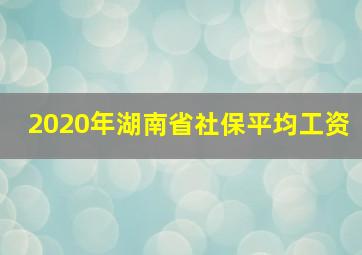 2020年湖南省社保平均工资