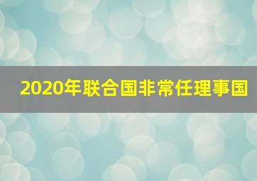 2020年联合国非常任理事国