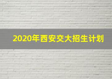 2020年西安交大招生计划