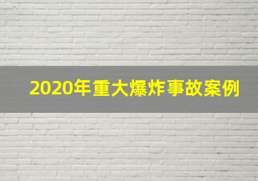 2020年重大爆炸事故案例