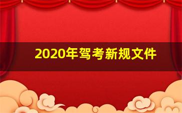 2020年驾考新规文件