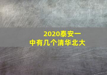 2020泰安一中有几个清华北大