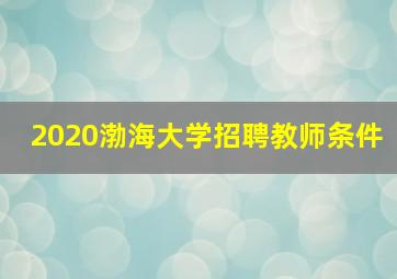 2020渤海大学招聘教师条件