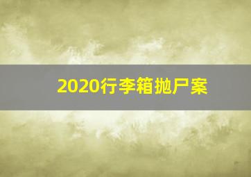 2020行李箱抛尸案