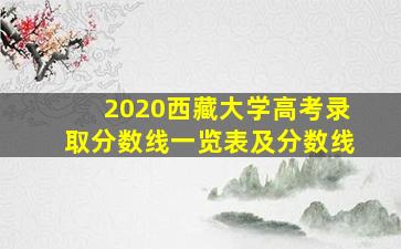 2020西藏大学高考录取分数线一览表及分数线