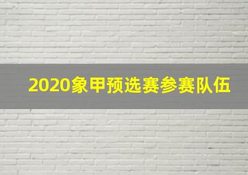 2020象甲预选赛参赛队伍