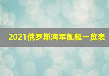 2021俄罗斯海军舰艇一览表