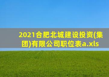 2021合肥北城建设投资(集团)有限公司职位表a.xls