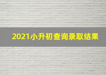 2021小升初查询录取结果