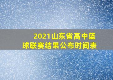 2021山东省高中篮球联赛结果公布时间表