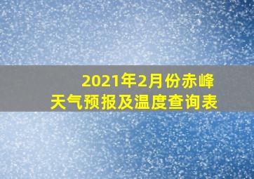 2021年2月份赤峰天气预报及温度查询表