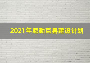 2021年尼勒克县建设计划