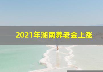 2021年湖南养老金上涨