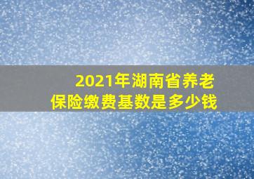 2021年湖南省养老保险缴费基数是多少钱