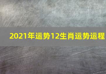 2021年运势12生肖运势运程