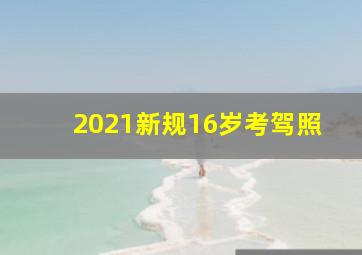 2021新规16岁考驾照