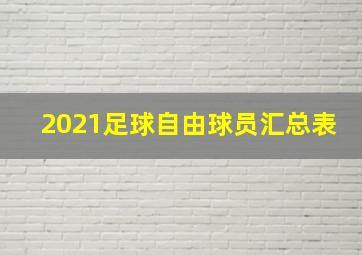 2021足球自由球员汇总表