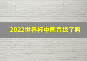 2022世界杯中国晋级了吗