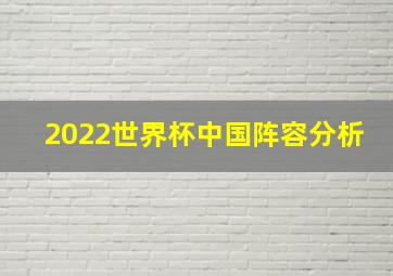 2022世界杯中国阵容分析