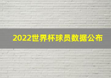 2022世界杯球员数据公布