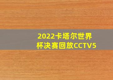 2022卡塔尔世界杯决赛回放CCTV5