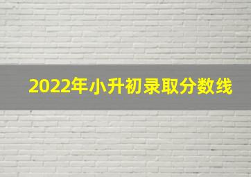 2022年小升初录取分数线