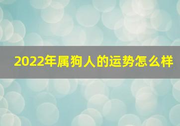 2022年属狗人的运势怎么样