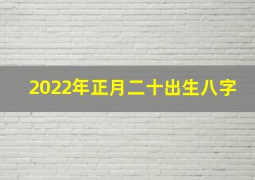 2022年正月二十出生八字