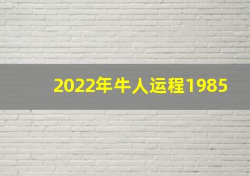 2022年牛人运程1985