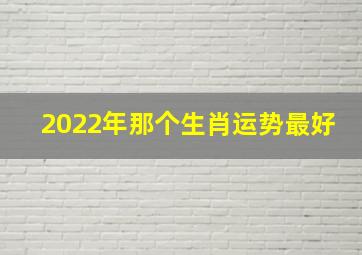 2022年那个生肖运势最好