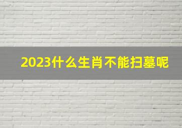 2023什么生肖不能扫墓呢