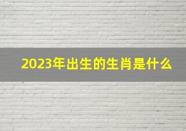 2023年出生的生肖是什么