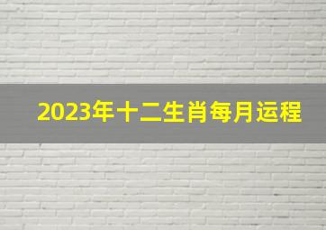 2023年十二生肖每月运程