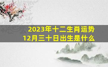 2023年十二生肖运势12月三十日出生是什么