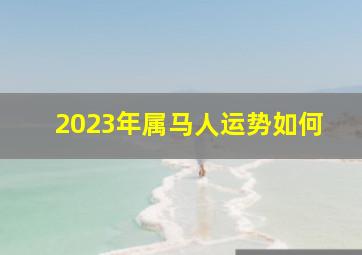 2023年属马人运势如何