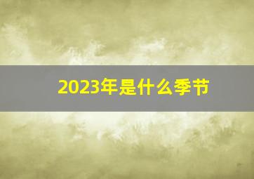 2023年是什么季节