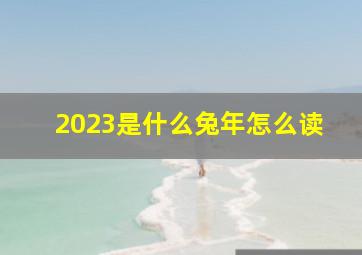 2023是什么兔年怎么读