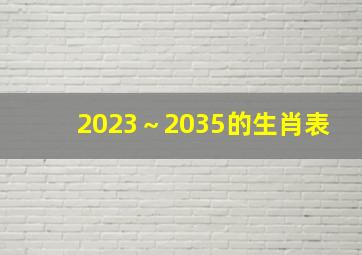 2023～2035的生肖表