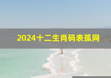 2024十二生肖码表孤网