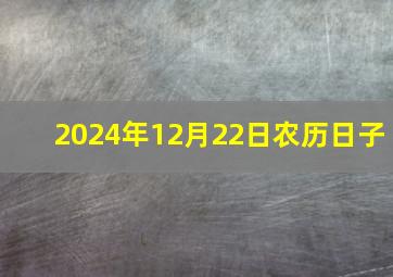 2024年12月22日农历日子