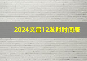 2024文昌12发射时间表